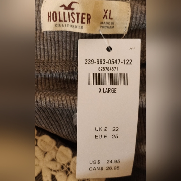 Hollister Grey Off The Shoulder Top - Picture 2 of 4